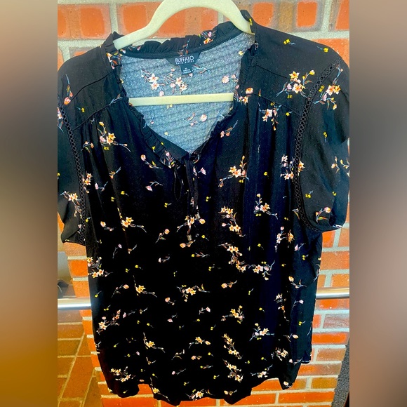 Buffalo David Bitton Top Donna Con Maniche A Farfalla E Stampa Floreale, Colore Lilla, Taglia X-Large - 2